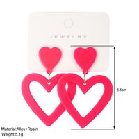 1 Pair Classic Style Heart Shape Enamel Alloy Drop Earrings main image 4
