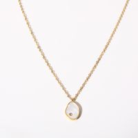 201 Stainless Steel 304 Stainless Steel Shell Gold Plated Simple Style Plating Geometric Pendant Necklace sku image 1