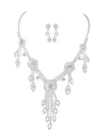 Elegant Glam Shiny Geometric Rhinestone Silver Plated Women's Earrings Necklace main image 5