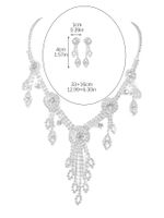 Elegant Glam Shiny Geometric Rhinestone Silver Plated Women's Earrings Necklace main image 6