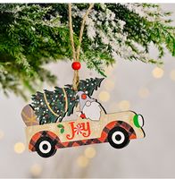 عيد الميلاد جذاب رسالة سيارة خشب اليومي مهرجان الحلي المعلقة main image 2