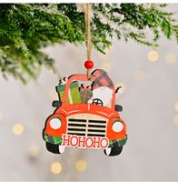 عيد الميلاد جذاب رسالة سيارة خشب اليومي مهرجان الحلي المعلقة main image 3
