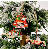 Christmas Cute Letter Car Wood Daily Festival Hanging Ornaments main image 5