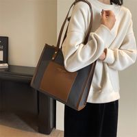 Women's All Seasons Canvas Letter Color Block Square Preppy Style Classic Style Streetwear Sewing Thread Square Zipper Shoulder Bag main image 1