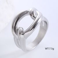 Elegant Luxurious Solid Color Stainless Steel Plating 18k Gold Plated Rose Gold Plated Rings sku image 1