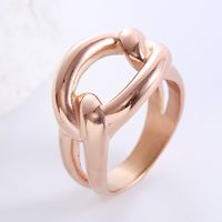 Elegant Luxurious Solid Color Stainless Steel Plating 18k Gold Plated Rose Gold Plated Rings main image 5