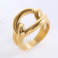 Elegant Luxurious Solid Color Stainless Steel Plating 18k Gold Plated Rose Gold Plated Rings main image 4