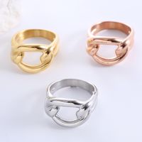 Elegant Luxurious Solid Color Stainless Steel Plating 18k Gold Plated Rose Gold Plated Rings main image 1