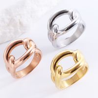 Elegant Luxurious Solid Color Stainless Steel Plating 18k Gold Plated Rose Gold Plated Rings main image 3