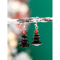1 Pair Cute Christmas Tree Glass Drop Earrings main image 1