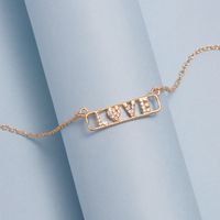 Simple Style Shiny Letter Rhinestones Alloy Wholesale Pendant Necklace main image 5
