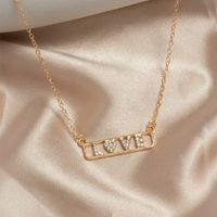 Simple Style Shiny Letter Rhinestones Alloy Wholesale Pendant Necklace main image 4