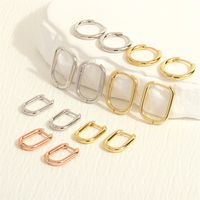 1 Pair Simple Style U Shape Round Plating Copper 18k Gold Plated Hoop Earrings main image 1