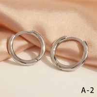 1 Pair Simple Style U Shape Round Plating Copper 18k Gold Plated Hoop Earrings sku image 2