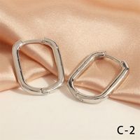 1 Pair Simple Style U Shape Round Plating Copper 18k Gold Plated Hoop Earrings sku image 7