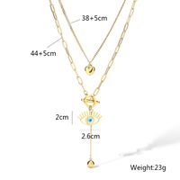 Wholesale Retro Streetwear Devil'S Eye Heart Shape 304 Stainless Steel Plating 18K Gold Plated Layered Necklaces sku image 1