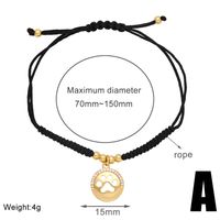 Simple Style Eye Rope Copper Plating Inlay Zircon 18k Gold Plated Unisex Bracelets sku image 1