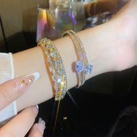 Simple Style Classic Style Geometric Alloy Inlay Artificial Crystal Artificial Rhinestones Women's Bangle main image 5