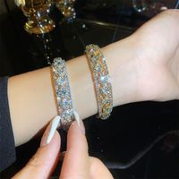 Simple Style Classic Style Geometric Alloy Inlay Artificial Crystal Artificial Rhinestones Women's Bangle main image 4