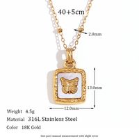 Basic Vintage Style Classic Style Butterfly Stainless Steel Plating 18k Gold Plated Pendant Necklace main image 3