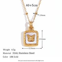 Basic Vintage Style Classic Style Butterfly Stainless Steel Plating 18k Gold Plated Pendant Necklace sku image 1