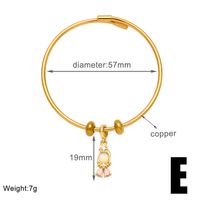 Simple Style Mermaid Copper Plating Inlay Zircon 18k Gold Plated Bangle sku image 5