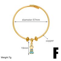 Simple Style Mermaid Copper Plating Inlay Zircon 18k Gold Plated Bangle sku image 6