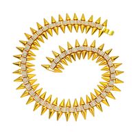 Hip-hop Geometric Alloy Rivet Inlay Zircon Men's Bracelets Necklace main image 1