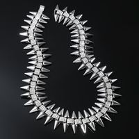 Hip-hop Geometric Alloy Rivet Inlay Zircon Men's Bracelets Necklace sku image 4