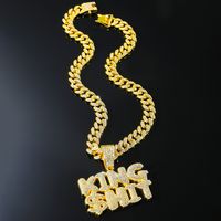 Hip-hop Letter Alloy Inlay Zircon Men's Pendant Necklace sku image 1