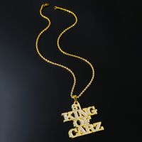 Hip-hop Letter Alloy Inlay Zircon Men's Pendant Necklace main image 6