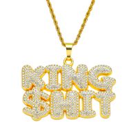 Hip-hop Streetwear Letter Alloy Plating Inlay Zircon Men's Pendant Necklace main image 4
