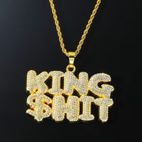 Hip-hop Streetwear Letter Alloy Plating Inlay Zircon Men's Pendant Necklace main image 1