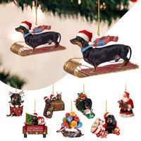 Christmas Cartoon Style Cute Santa Claus Dog Arylic Daily Festival Hanging Ornaments main image 1