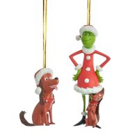 Christmas Pastoral Cartoon Character Wood Holiday Daily Party Hanging Ornaments sku image 10
