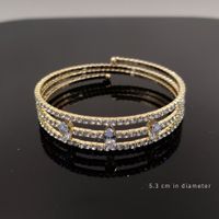 Simple Style Classic Style Geometric Alloy Inlay Artificial Crystal Artificial Rhinestones Women's Bangle sku image 30