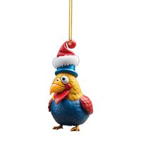 Christmas Creative Animal Chicken Rooster Series Pendant Christmas Tree Pendant Acrylic Hang Decorations sku image 9