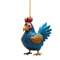 Christmas Creative Animal Chicken Rooster Series Pendant Christmas Tree Pendant Acrylic Hang Decorations sku image 4