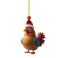 Christmas Creative Animal Chicken Rooster Series Pendant Christmas Tree Pendant Acrylic Hang Decorations sku image 6