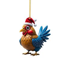 Christmas Creative Animal Chicken Rooster Series Pendant Christmas Tree Pendant Acrylic Hang Decorations sku image 2