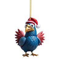 Christmas Creative Animal Chicken Rooster Series Pendant Christmas Tree Pendant Acrylic Hang Decorations sku image 10