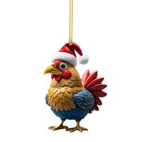 Christmas Creative Animal Chicken Rooster Series Pendant Christmas Tree Pendant Acrylic Hang Decorations sku image 7
