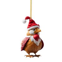 Christmas Creative Animal Chicken Rooster Series Pendant Christmas Tree Pendant Acrylic Hang Decorations sku image 3