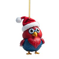 Christmas Creative Animal Chicken Rooster Series Pendant Christmas Tree Pendant Acrylic Hang Decorations sku image 11
