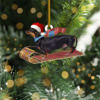 Christmas Cartoon Style Cute Santa Claus Dog Arylic Daily Festival Hanging Ornaments main image 4