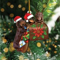 Weihnachten Cartoon-stil Süß Weihnachtsmann Hund Aryl Täglich Festival Hängende Ornamente main image 5