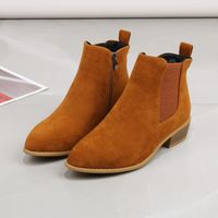 Women's Vintage Style Solid Color Point Toe Martin Boots sku image 23