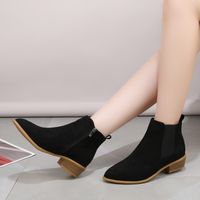 Women's Vintage Style Solid Color Point Toe Martin Boots main image 2