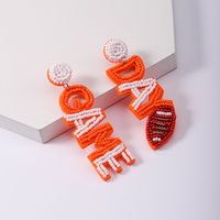 1 Piece Casual Modern Style Sports Letter Plastic Cloth Drop Earrings main image 3