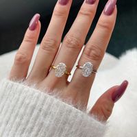 Simple Style Classic Style Geometric Sterling Silver Plating Inlay Zircon Rings main image 1
